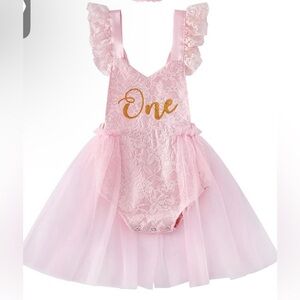 Pink 'One' Birthday Tutu Romper